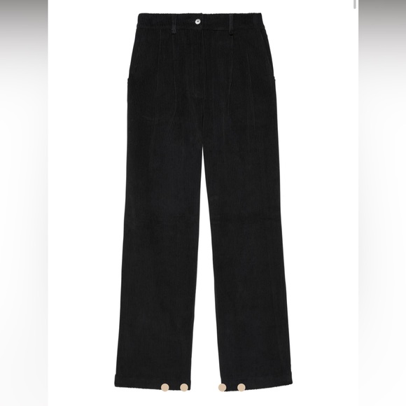 DONNI. Cord pleated trouser in jet - Picture 3 of 5